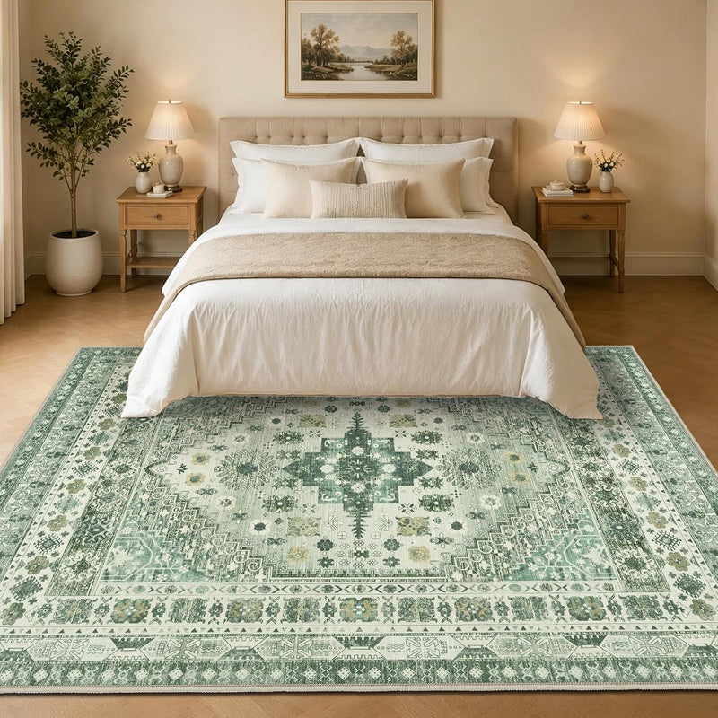 Washable Rugs Living Room Distressed Vintage Area