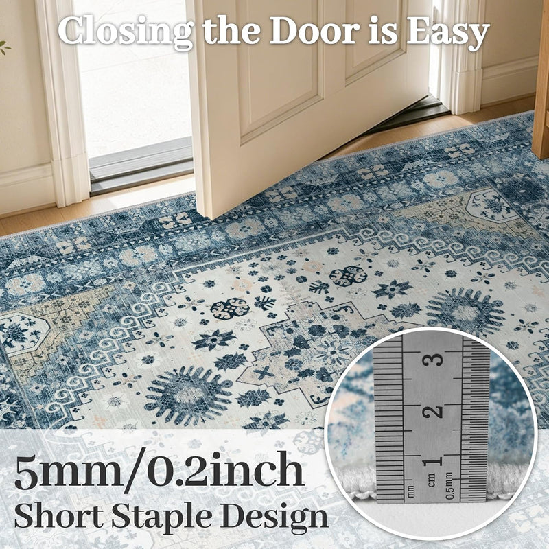Washable Rugs Living Room Distressed Vintage Area