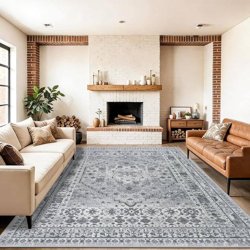 Washable Rugs Living Room Distressed Vintage Area