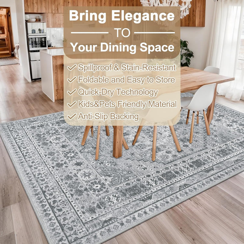 Washable Rugs Living Room Distressed Vintage Area