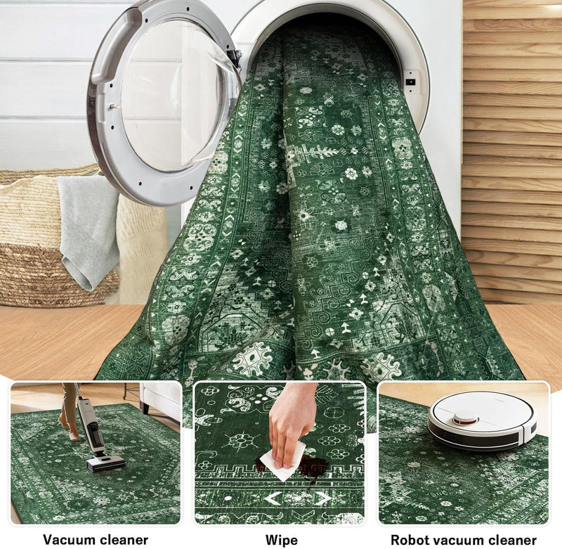 Washable Rugs Living Room Distressed Vintage Area