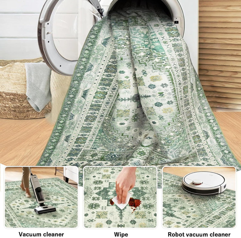 Washable Rugs Living Room Distressed Vintage Area