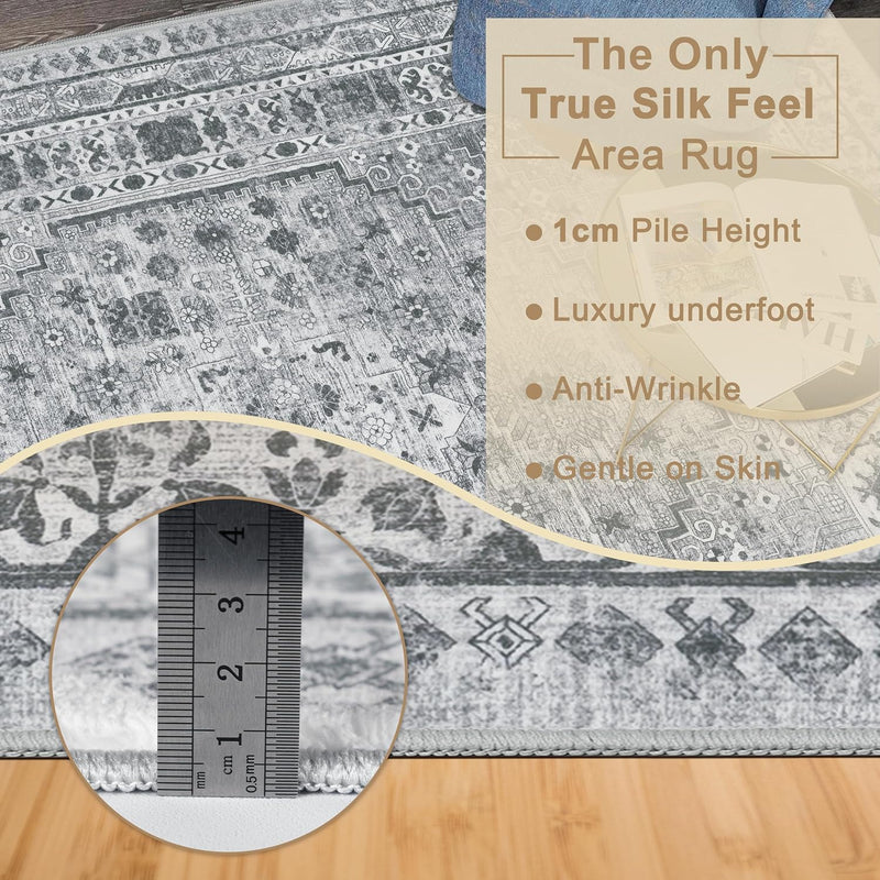 Washable Rugs Living Room Distressed Vintage Area