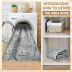 Washable Rugs Living Room Distressed Vintage Area
