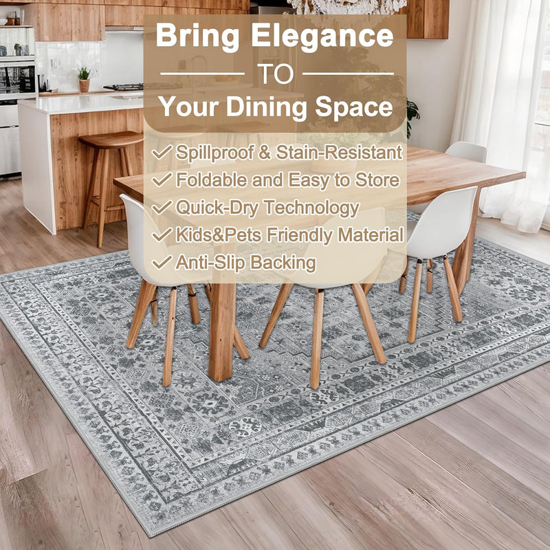 Washable Rugs Living Room Distressed Vintage Area