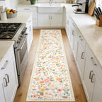 Washable Rugs Living Room Floral Rug Non-Slip