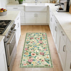 Washable Rugs Living Room Floral Rug Non-Slip