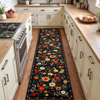 Washable Rugs Living Room Floral Rug Non-Slip