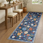 Washable Rugs Living Room Floral Rug Non-Slip