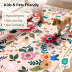 Washable Rugs Living Room Floral Rug Non-Slip