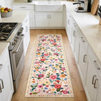 Washable Rugs Living Room Floral Rug Non-Slip