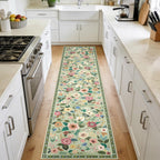 Washable Rugs Living Room Floral Rug Non-Slip
