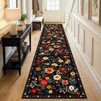Washable Rugs Living Room Floral Rug Non-Slip