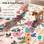 Washable Rugs Living Room Floral Rug Non-Slip