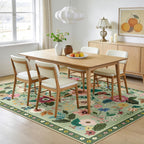 Washable Rugs Living Room Floral Rug Non-Slip