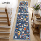 Washable Rugs Living Room Floral Rug Non-Slip
