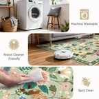 Washable Rugs Living Room Floral Rug Non-Slip