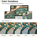 Washable Rugs Living Room Floral Rug Non-Slip