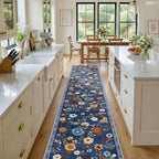 Washable Rugs Living Room Floral Rug Non-Slip