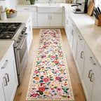 Washable Rugs Living Room Floral Rug Non-Slip