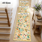 Washable Rugs Living Room Floral Rug Non-Slip