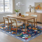 Washable Rugs Living Room Floral Rug Non-Slip