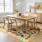 Washable Rugs Living Room Floral Rug Non-Slip