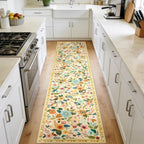 Washable Rugs Living Room Floral Rug Non-Slip