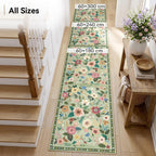 Washable Rugs Living Room Floral Rug Non-Slip