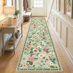 Washable Rugs Living Room Floral Rug Non-Slip