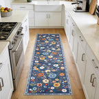 Washable Rugs Living Room Floral Rug Non-Slip