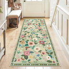 Washable Rugs Living Room Floral Rug Non-Slip
