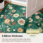Washable Rugs Living Room Floral Rug Non-Slip