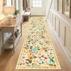 Washable Rugs Living Room Floral Rug Non-Slip