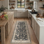 Washable Rugs Living Room Floral Vintage