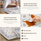 Washable Rugs Living Room Floral Vintage