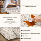 Washable Rugs Living Room Floral Vintage