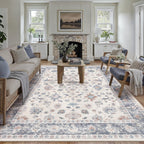 Washable Rugs Living Room Floral Vintage