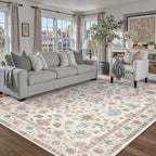 Washable Rugs Living Room Floral Vintage