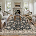 Washable Rugs Living Room Floral Vintage