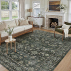 Washable Rugs Living Room Floral Vintage