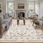 Washable Rugs Living Room Floral Vintage