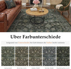Washable Rugs Living Room Floral Vintage