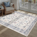Washable Rugs Living Room Floral Vintage