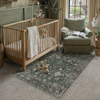 Washable Rugs Living Room Floral Vintage