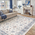 Washable Rugs Living Room Floral Vintage
