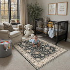 Washable Rugs Living Room Floral Vintage