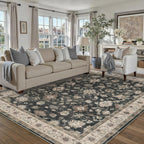 Washable Rugs Living Room Floral Vintage