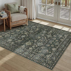 Washable Rugs Living Room Floral Vintage