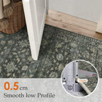 Washable Rugs Living Room Floral Vintage